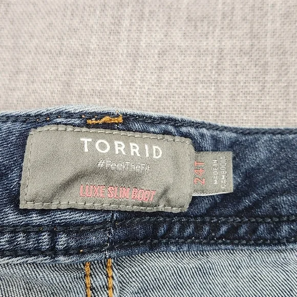 Torrid Luxe Slim Boot Dark Wash Stretch Denim Jeans. 24 Tall - Picture 12 of 12